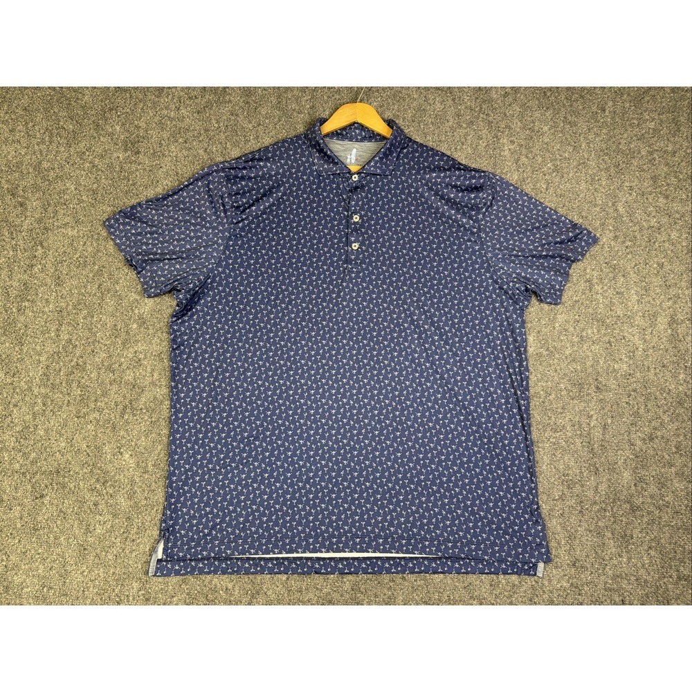Mens Johnnie-O Performance Featherweight Polo Shirt Size XL Martini AOP Golf